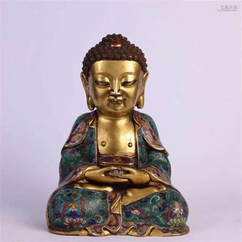 Gilt Cloisonne Enamel Tathagata Buddha