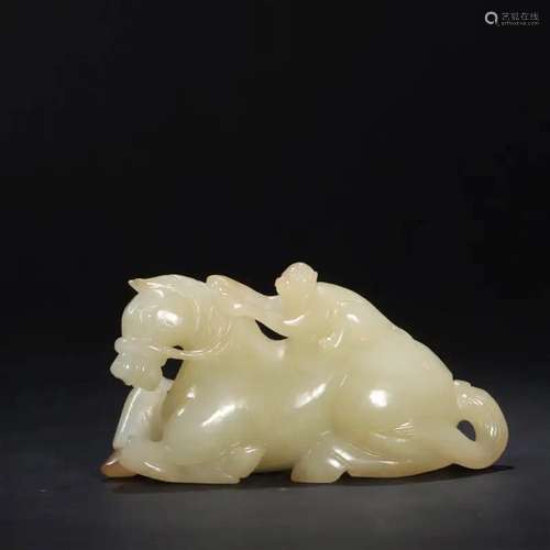 Khotan Jade Monkey on Horse Boulder