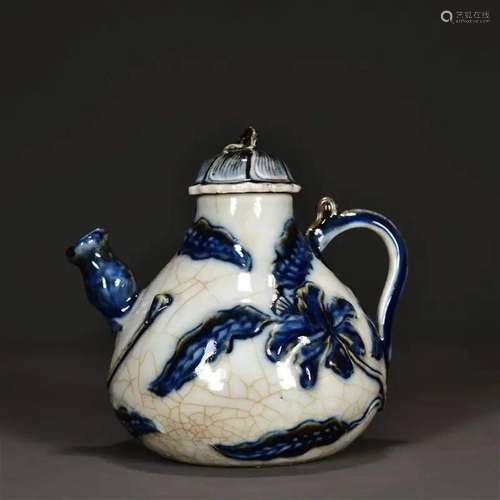 Blue and White Flower Ewer