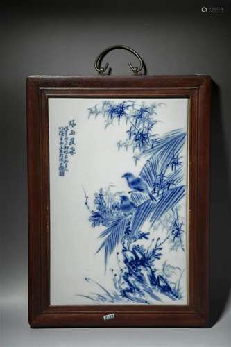 Blue And White Bird Plaque