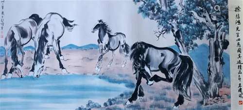 Xu Beihong (1895-1953) Chinese Painting (Four horses)