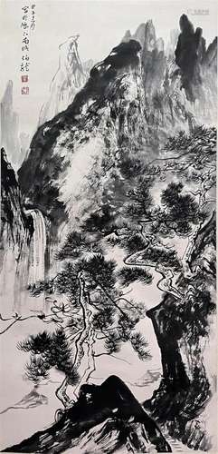 Chinese Landscape Painting, Ink and Color on Paper, Hanging ...