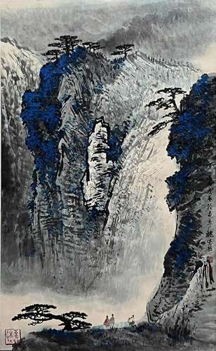 Chinese Landscape Painting, Ink and Color on Paper, Hanging ...