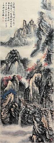 Chinese Landscape Painting, Ink and Color on Paper, Hanging ...