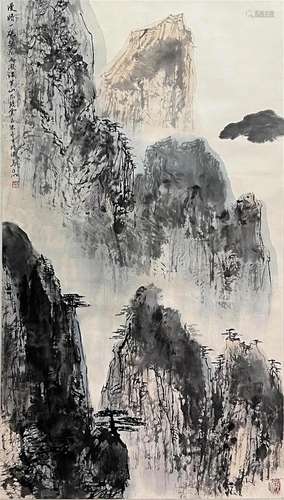 Chinese Landscape Painting, Ink and Color on Paper, Hanging ...