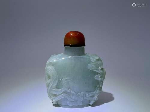 A fine&rare jadeite snuff bottle, Qing Dynasty Pr.
