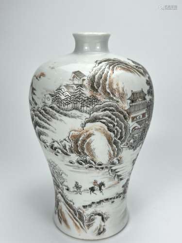 A meping porcelain vase, marked, Qing Dynasty Pr.