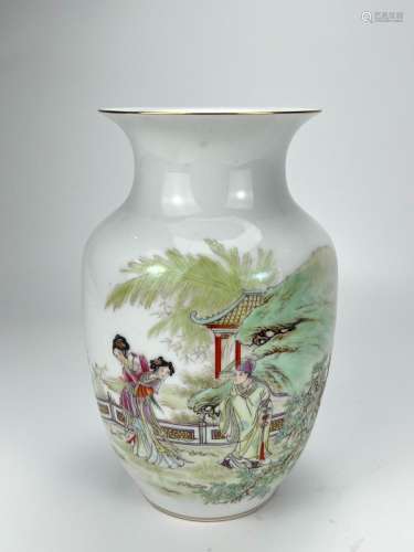 A famille rose vase, marked, purchased in 1980's.