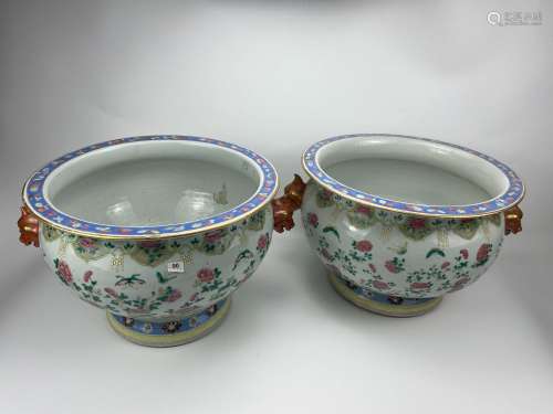 A pair of extradionary large famille rose jars, Yong Zheng P...