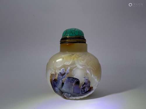 A agate snuff bottle, Qing Dynasty Pr.