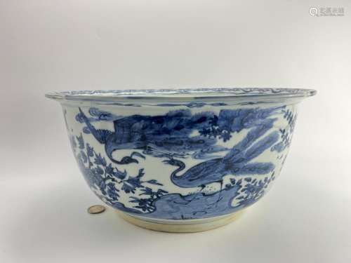 A large blue&white flower pot, Ming Dynasty Pr.