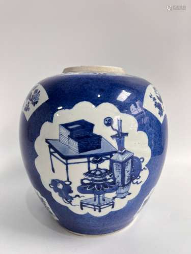 A blue&white jinger jar, Kang Xi Pr.