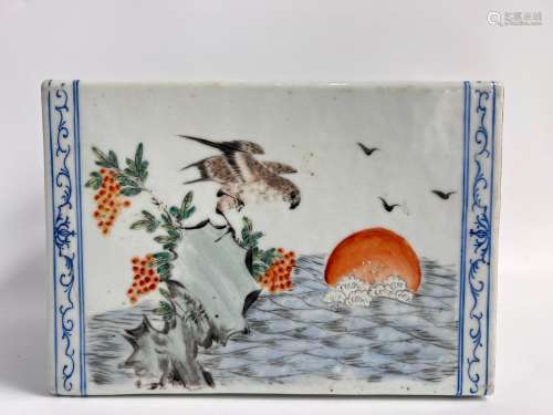 A porcelain pillow, Qing Dynasty Pr.