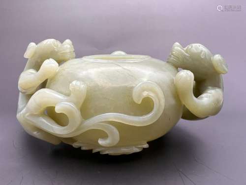 A jade made water bouef, Qing Dynasty Pr.