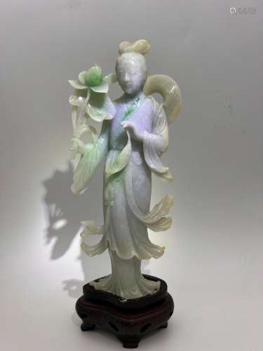 A jadeite fairy celestial, Qing Dynasty Pr.