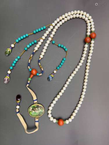 A string of pearls and precious stones, Qing Dynasty Pr.