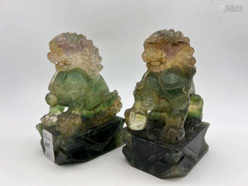 A pair of cristal lions, Qing Dynasty Pr.