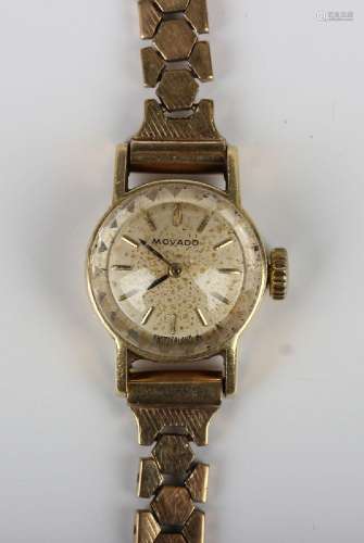 A Movado 18ct gold circular cased lady's wristwatch, the jew...