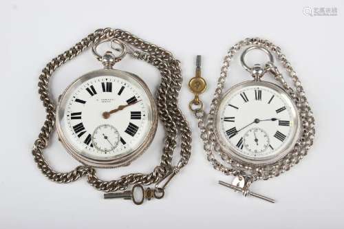 A silver cased keywind open-faced gentleman's pocket watch w...