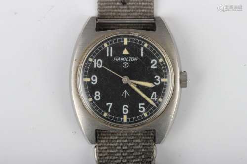 A Hamilton MoD issue steel cased gentleman's wristwatch, the...