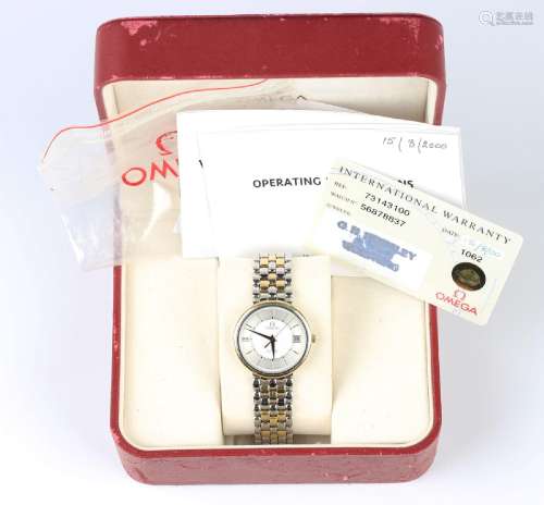 An Omega De Ville steel and gilt gentleman's wristwatch with...