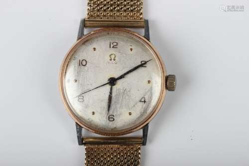 An Omega gilt metal fronted and steel circular cased gentlem...