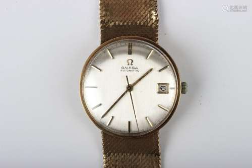 An Omega Automatic 9ct gold gentleman's bracelet wristwatch,...