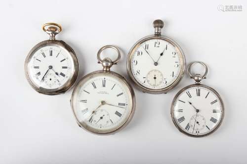 A silver cased keywind open-faced gentleman's pocket watch, ...
