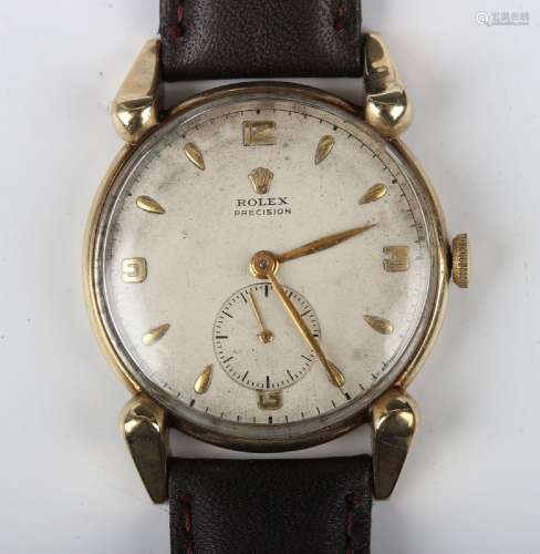 A Rolex Precision 9ct gold circular cased gentleman's wristw...