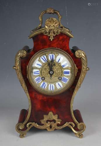 A late 19th century French gilt brass and tortoiseshell moun...