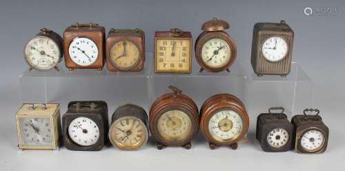 An early 20th century copper cased bedside alarm clock, the ...