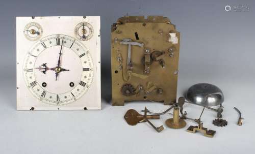 A 19th century brass four pillar eight day twin fusee moveme...