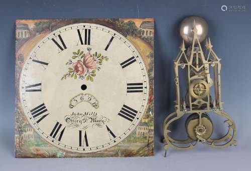 A late 19th century part brass skeleton clock (missing compo...