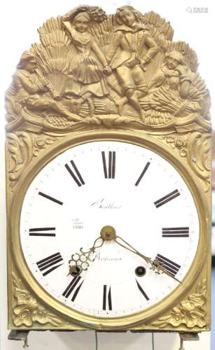 A 19th century French comtoise or morbier wall clock, the we...