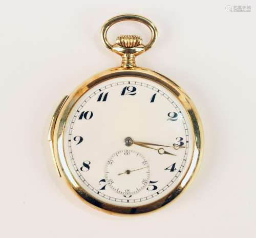 An 18ct gold cased keyless wind open-faced minute repeating ...