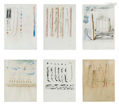 FAUSTO MELOTTI 1901-1986 Six original drawings with variatio...