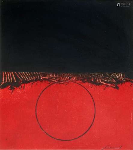 EMILIO SCANAVINO Untitled (Red with black circle)