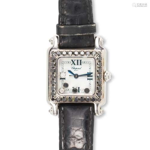 A diamond and stainless steel wristwatch, 'Happy Sport', Cho...