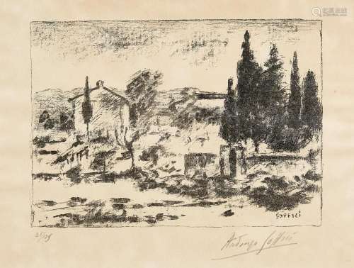 ARDENGO SOFFICI 1879-1964 Landscape 1960