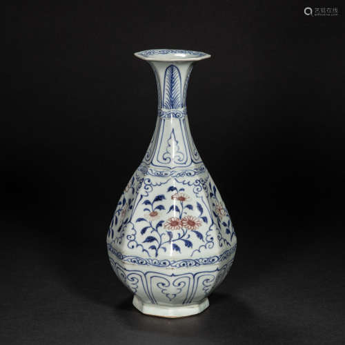 CHINESE BLUE AND WHITE UNDERGLAZE POT, YUAN DYNASTY