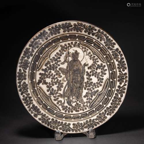 CHINESE CIZHOU WARE PLATE, SONG DYNASTY