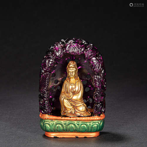 CHINESE GLASS BUDDHA SHRINE, QING DYNASTY