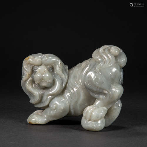CHINESE HETIAN JADE LION, QING DYNASTY