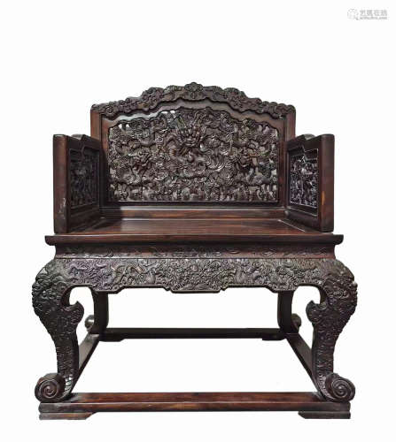 CHINESE ROSEWOOD THRONE, MING DYNASTY