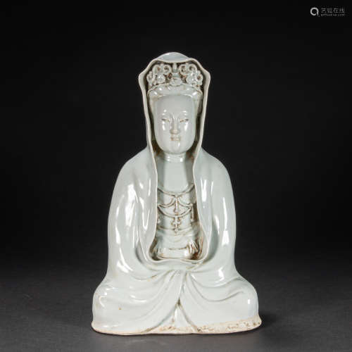 CHINESE WHITE GLAZE GUANYIN, YUAN DYNASTY