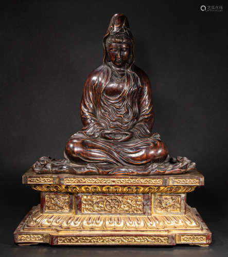 CHINESE AGARWOOD BUDDHA STATUE, QING DYNASTY