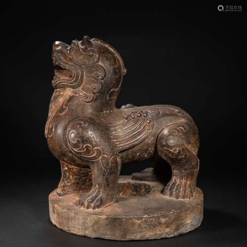 CHINESE BLUESTONE LION, TANG DYNASTY