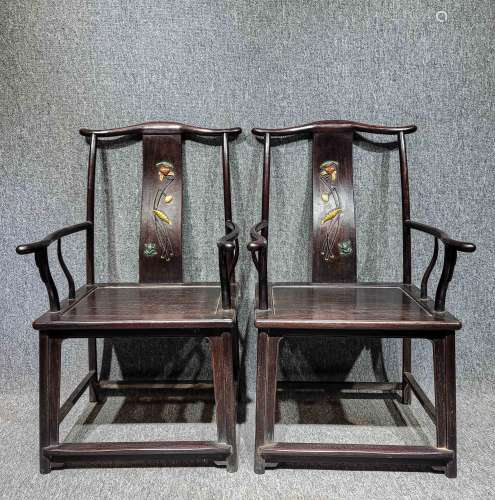 A PAIR OF CHINESE ROSEWOOD CHAIRS, MING DYNASTY