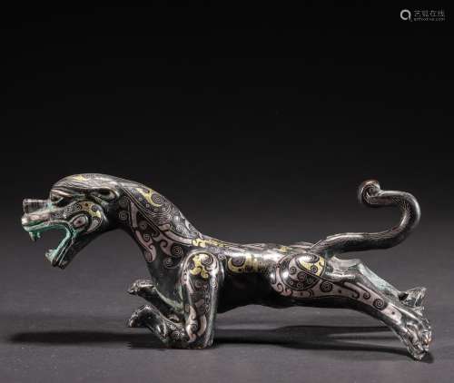 CHINESE WRONG GOLD AND SILVER BEAST, HAN DYNASTY