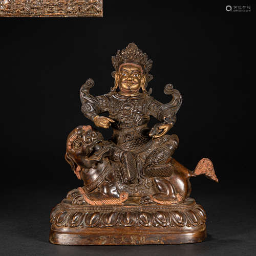 CHINESE BRONZE GILDED BUDDHA STATUE, QING DYNASTY